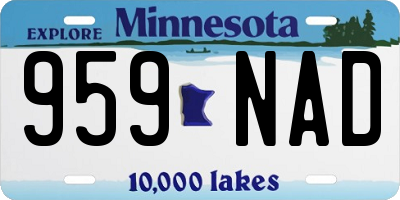MN license plate 959NAD