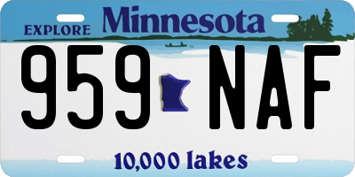 MN license plate 959NAF