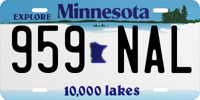 MN license plate 959NAL