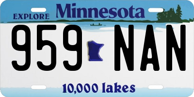 MN license plate 959NAN