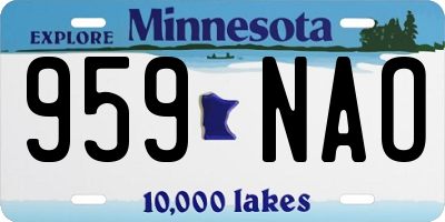 MN license plate 959NAO