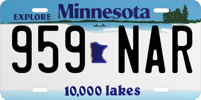 MN license plate 959NAR