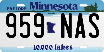 MN license plate 959NAS