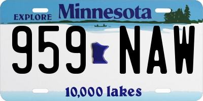 MN license plate 959NAW