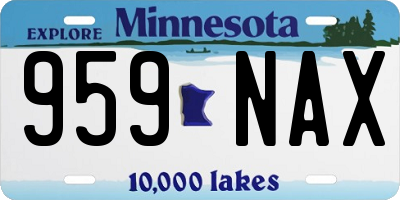 MN license plate 959NAX