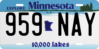 MN license plate 959NAY