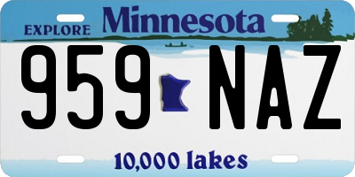 MN license plate 959NAZ