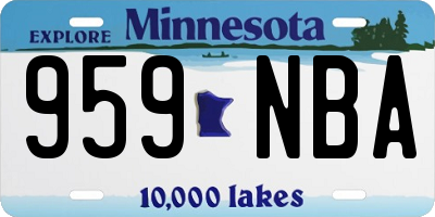MN license plate 959NBA