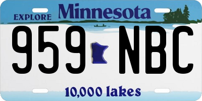 MN license plate 959NBC