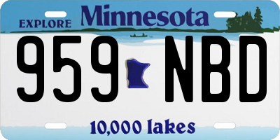 MN license plate 959NBD