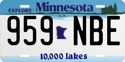 MN license plate 959NBE