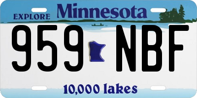 MN license plate 959NBF