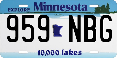 MN license plate 959NBG