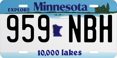 MN license plate 959NBH