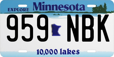 MN license plate 959NBK