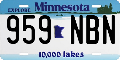 MN license plate 959NBN