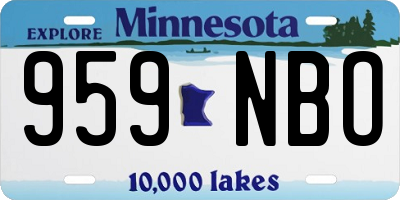 MN license plate 959NBO