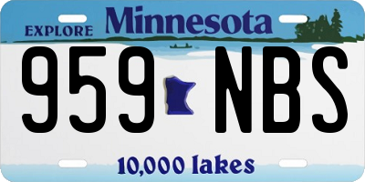 MN license plate 959NBS