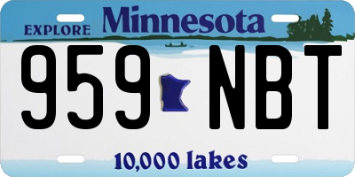 MN license plate 959NBT