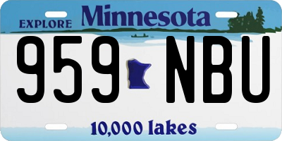MN license plate 959NBU