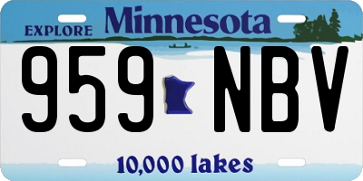 MN license plate 959NBV
