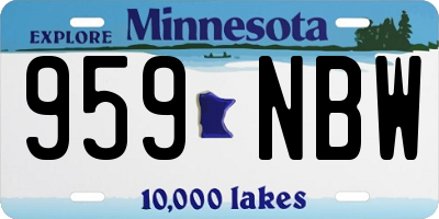 MN license plate 959NBW