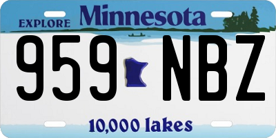 MN license plate 959NBZ