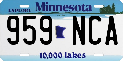 MN license plate 959NCA