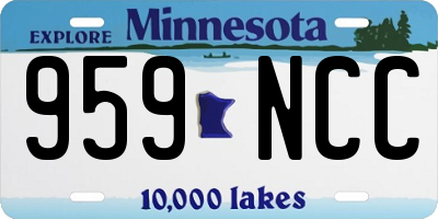 MN license plate 959NCC