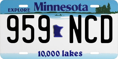 MN license plate 959NCD