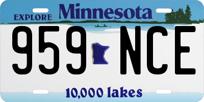 MN license plate 959NCE