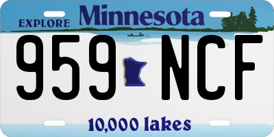 MN license plate 959NCF