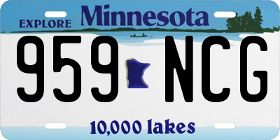 MN license plate 959NCG