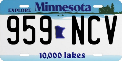 MN license plate 959NCV