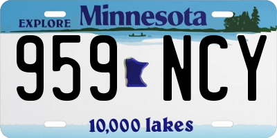 MN license plate 959NCY