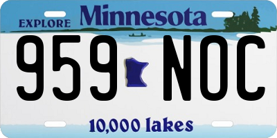 MN license plate 959NOC