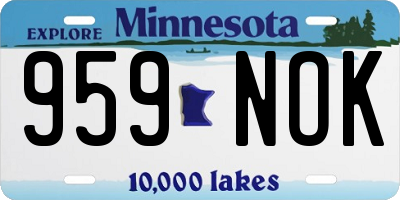 MN license plate 959NOK