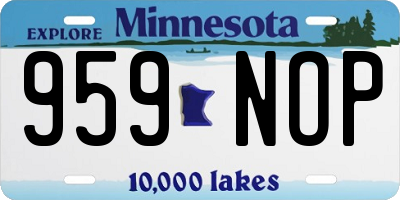 MN license plate 959NOP