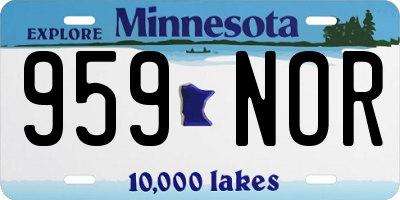 MN license plate 959NOR