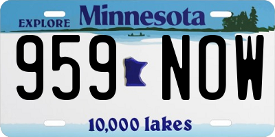 MN license plate 959NOW