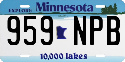 MN license plate 959NPB