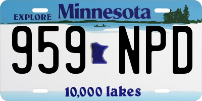 MN license plate 959NPD