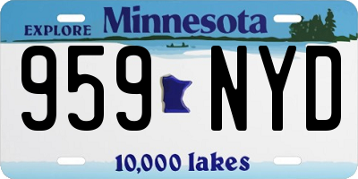 MN license plate 959NYD