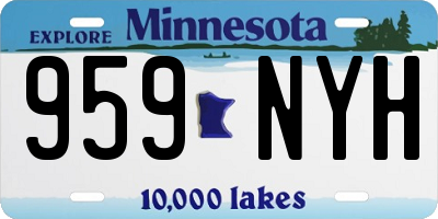 MN license plate 959NYH