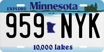 MN license plate 959NYK