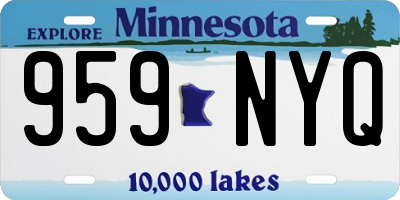 MN license plate 959NYQ