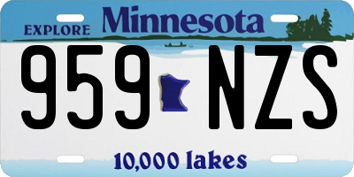 MN license plate 959NZS