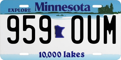 MN license plate 959OUM