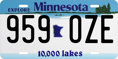 MN license plate 959OZE