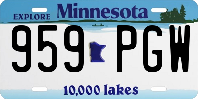 MN license plate 959PGW